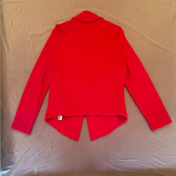 Vintage St John Red Double-Breasted Pearl/Gold Blazer/Jacket 14/Large $1395 - Picture 3 of 13